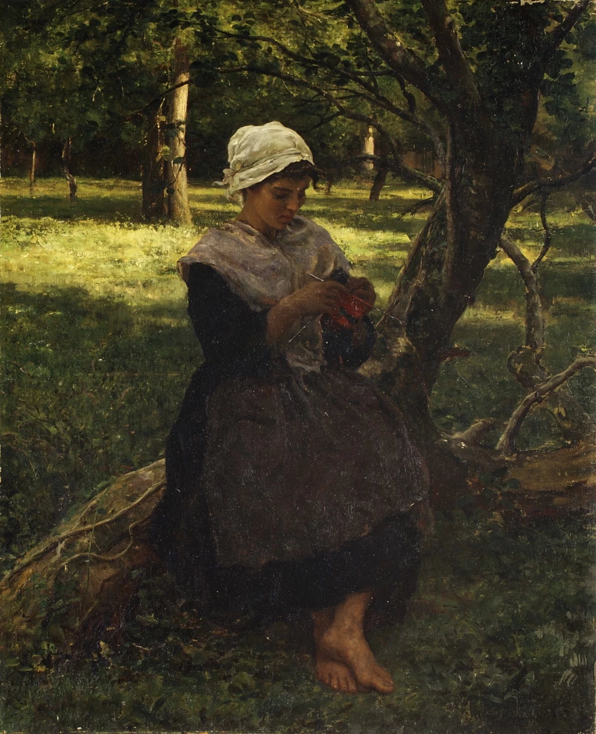 Una contadina che lavora a maglia, ca. 1870 - Metropolitan Museum of Art